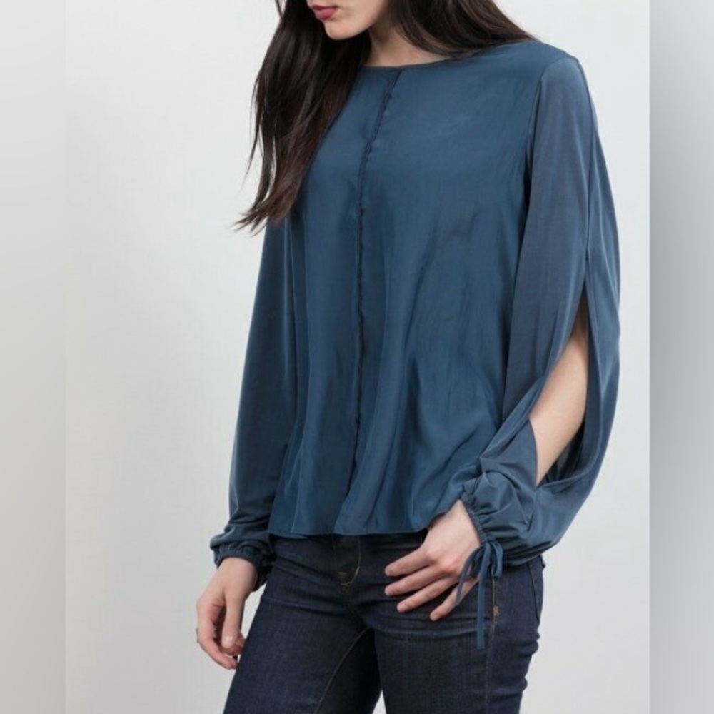Lola & Sophie Silk Peasant Top size S